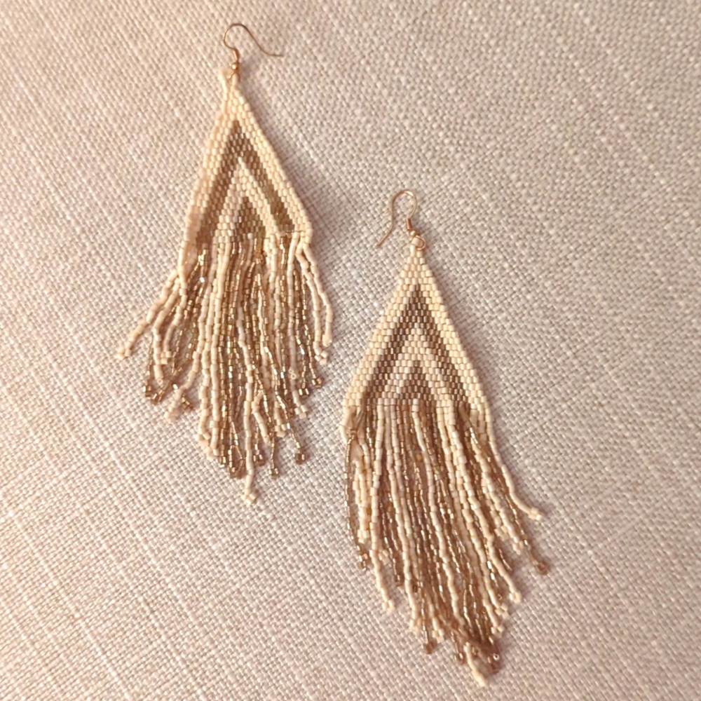 Buckle Long Boho Beaded Drop Earrings